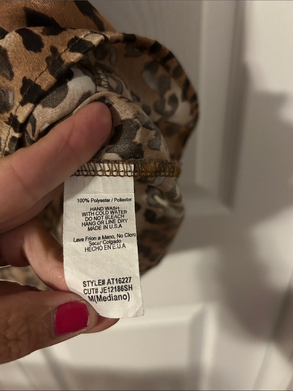 Woman’s Leopard Print Ruffle Top- Brown - Picture 4 of 4